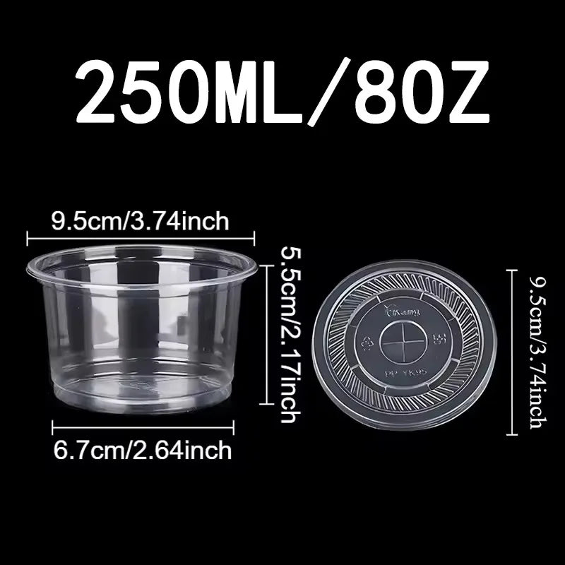 50PCS Disposable Clear Plastic Pudding Cups with Lids Tiramisu Dessert Cupsfor Baking Party Supplies Jelly Yogurt Container