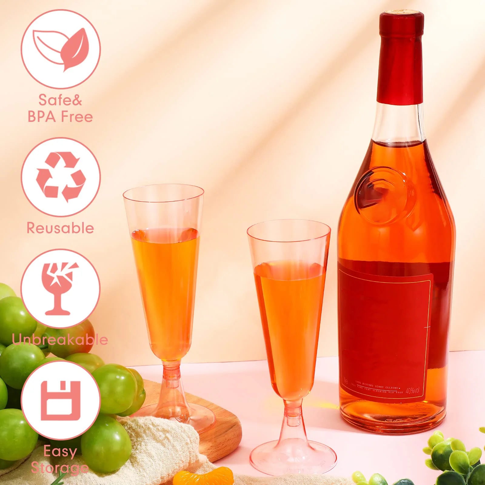 10/20/30pcs Disposable Cups Clear Plastic Champagne Flutes Bar Cups Toasting Glasses for Weddings Party Cocktail Cups,150ml
