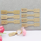 100PCS Multi Style Ring Folded Labels White/Kraft Handmade with Love Ring Price Labels Jewelry Tag Sticker Labels 6*1.2cm