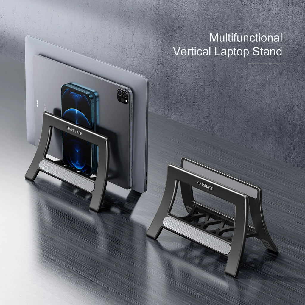 OATSBASF Vertical Laptop Stand Holder For MacBook Air Pro Xiaomi Tablet Gravity Notebook Stand ABS Laptop Support Desktop Holder