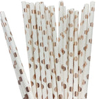 New Rose Gold Birthday Party Paper Tableware Disposable Set,Come with Dining Plate,Napkin Cup and Straw Party Supplies Tableware