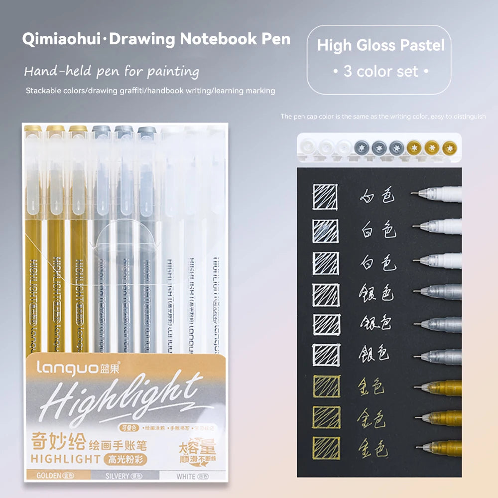105Color Hand Account Gel Pen Languo Morandi Retro Pen Large-Capacity Color Handbook Pen For Student Painting Graffiti Writting