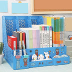 Multi-color file rack folder storage box desktop file box multi-functional file basket multi-layer shelf office bookshelf