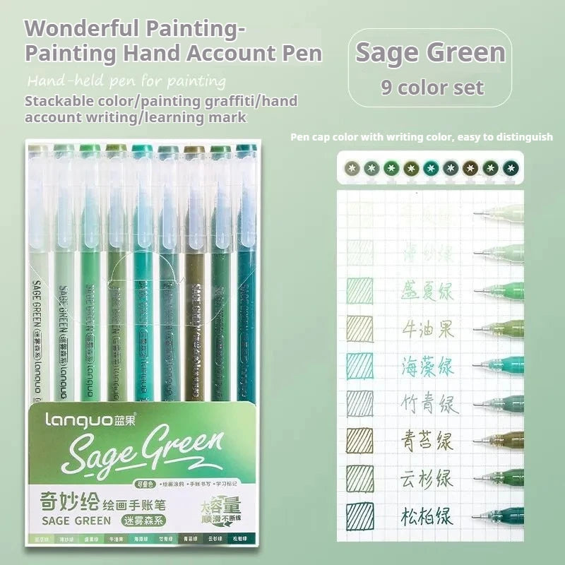 105Color Hand Account Gel Pen Languo Morandi Retro Pen Large-Capacity Color Handbook Pen For Student Painting Graffiti Writting