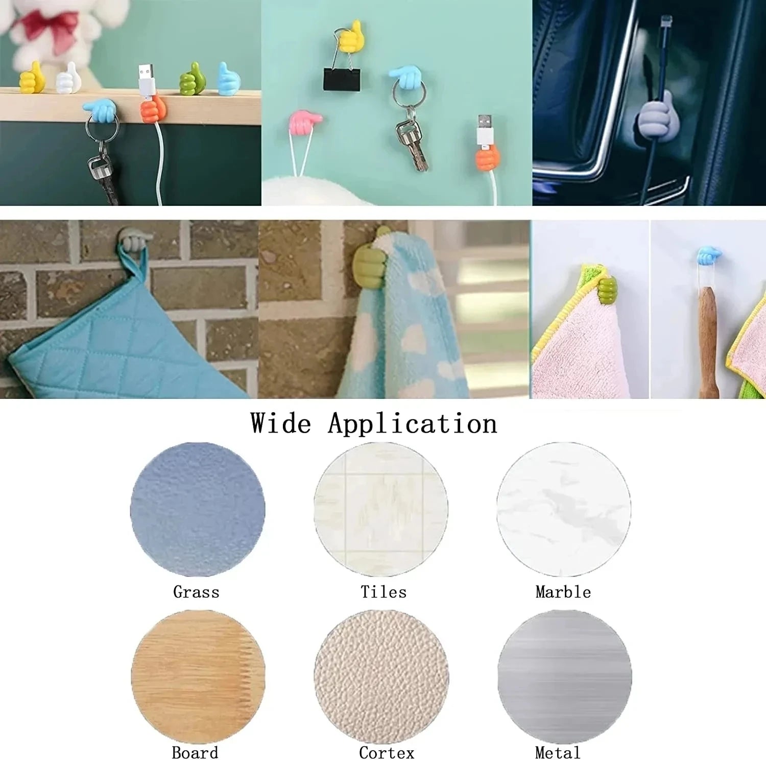 Silicone Thumb Wall Hook Cable Management Wire USB Organizer Clips Wall Hooks Hanger Storage Holder For Kitchen Bathroom Home