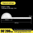 Stainless Steel Rotating Protractor 180° Angle Gauge Finder High Precision Metal Protractor Woodworking Metal Measuring Ruler