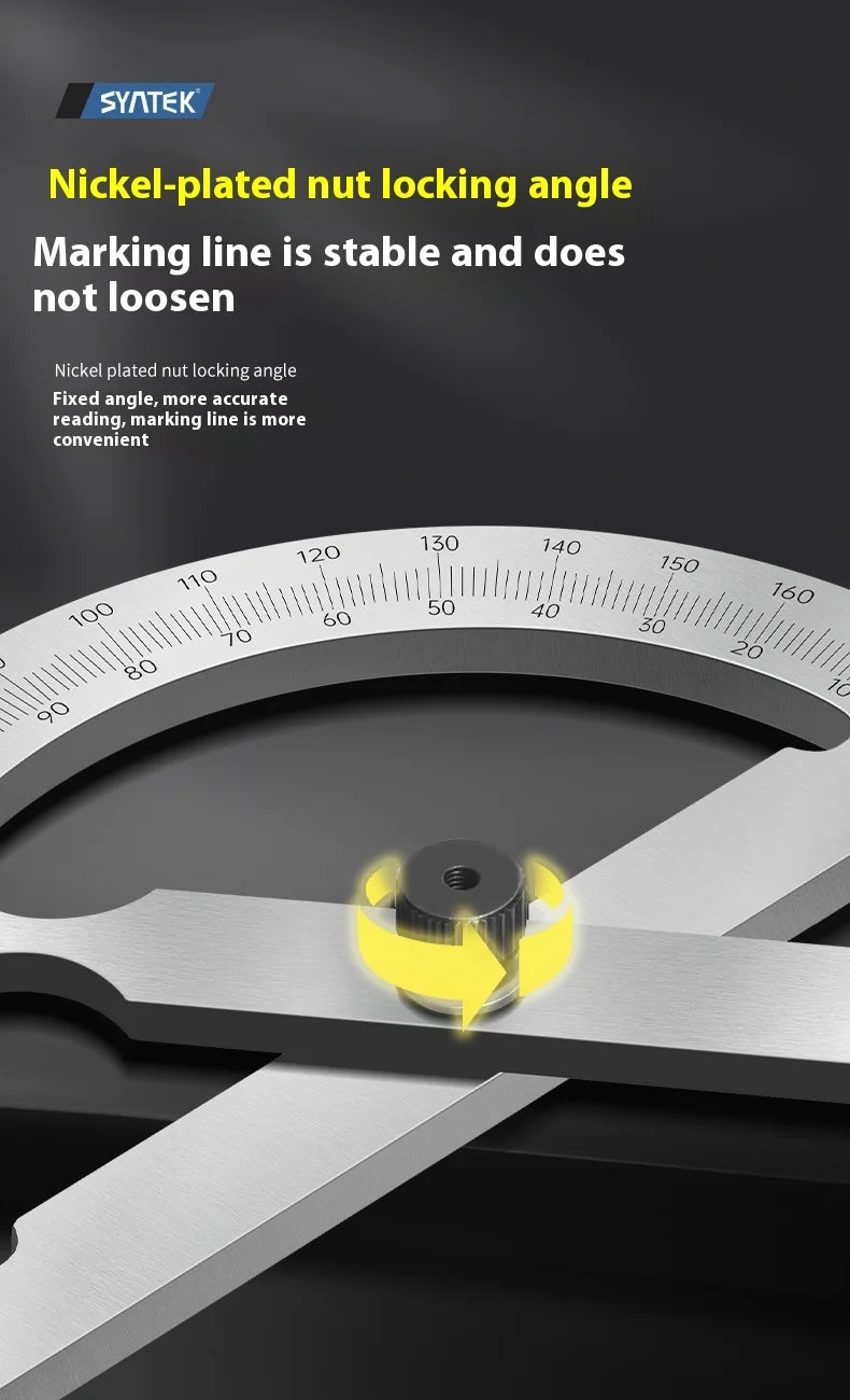 High Quality Stainless Steel Angle Finder Ruler High Precision 0-180 Degree Thickened Protractor for Woodworking Construction