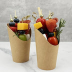 25/50PCS Disposable Slanted Mouth Paper Cups Suitable  Waffle Biscuit Handheld French Fry Cups Disposable Thick Kraft Paper Cups