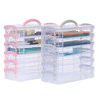 3/6-layer Paintbrush Box Watercolor Detachable Pen Storage Box Color Multi-function Stationery Organizer School Supplies