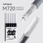 Languo Colors Acrylic Paint Art Marker Pen Set Black/White/Gold/Silver DIY Graffiti Drawing Pens for Writing Painting Stationery