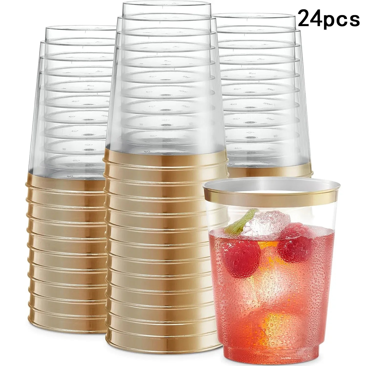50pcs/Set Phnom Penh Aviation Cup 300ML 10oz Disposable Beverage Party Cutlery Rose Phnom Penh Disposable Plastic Tumblers