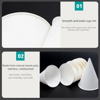 200Pcs 3.7Oz/4.5Oz White Paper Cone Cups Leakproof Coated Snow Cone Cups 200 Count Thicken Disposable Paper Cups Ice Cream