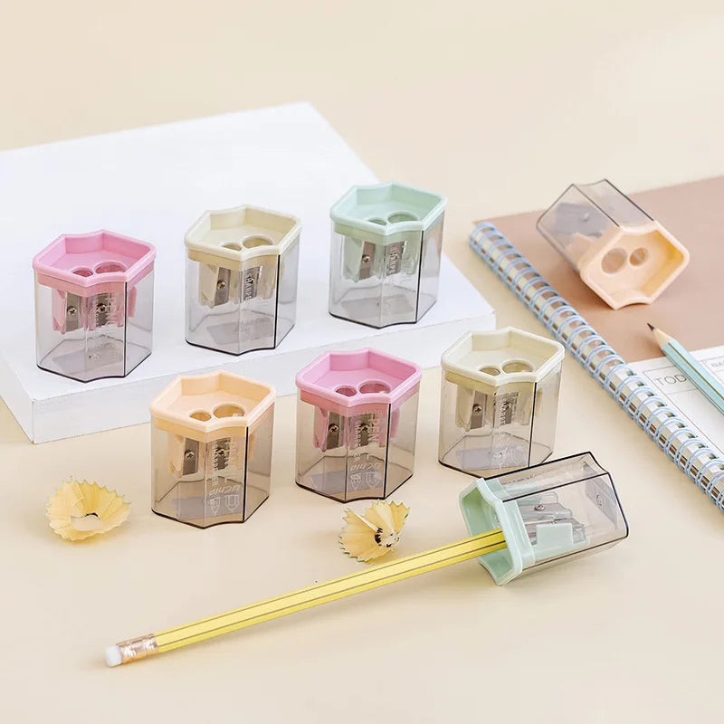 1 Piece Lytwtw's School Supplies Cute Morandi Color Geometry Sharpener For Pencil Office Creative Stationery Item