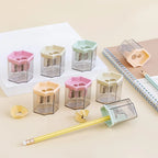 1 Piece Lytwtw's School Supplies Cute Morandi Color Geometry Sharpener For Pencil Office Creative Stationery Item