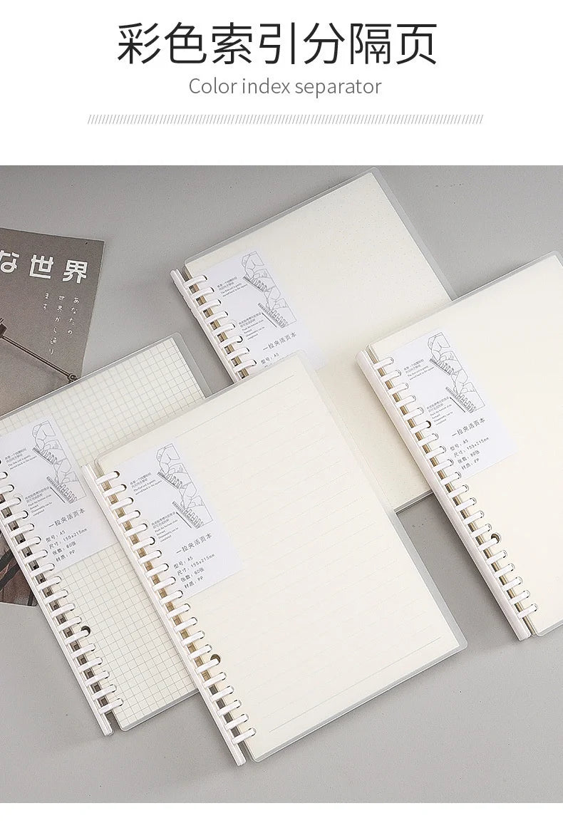 Translucent Frosted Notebook Inner Core Planner Binder Accessories Diary Stationery School Supplies A5 B5