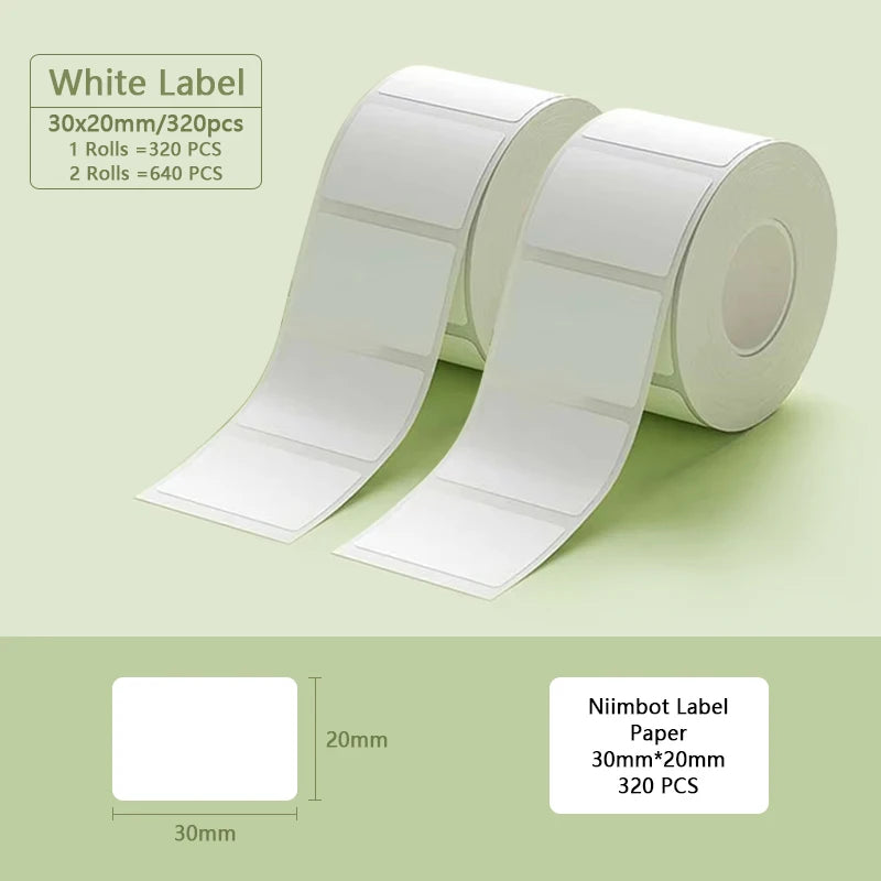 Niimbot B1 Portable Printer White Sticker 2/3/4/5Rolls Waterproof Paper Adhesive Label Printer Residential &Commercial For B21