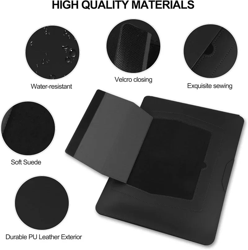 Adjustable Stand Leather Laptop Sleeve Case Bag for Macbook Air 13 14 15 16 Inch M5 M4 M3 M2 Chip Mac Book Pro Mouse Pad Cover