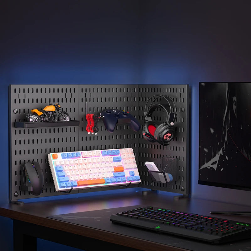 Desktop Standing Pegboard For Home And Office Use. Freely Combinable Accessories For Organizing Stationery.