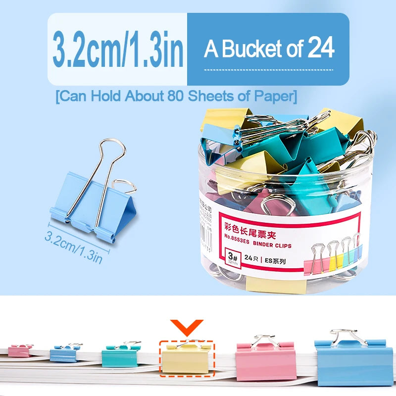 Long Tail Clip Colored Ticket Clip Tailcoat Clip Test Paper File Ticket Clip 1-6 # Size Book Clip Stationery
