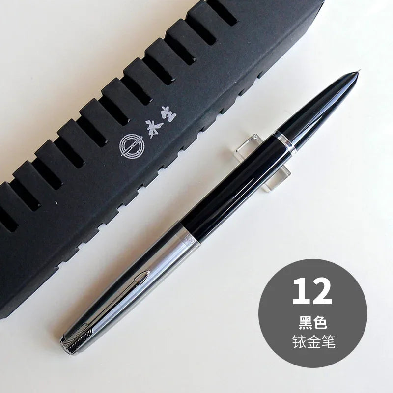 NEW Wingsung 601 Press Piston Fountain Pen Iridium EF/F Nib Steel Cap Vacumatic Resin Ink Pen School Stationery Office Supplies