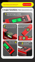 30/40/50cm Electronic Digital Display Level Ruler Magnetic Angle Meter Aluminum Alloy Level Protractor Inclinometer 90 Degree