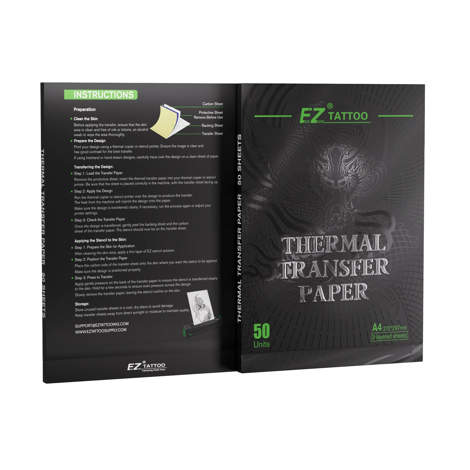 20/50pcs EZ Tattoo Transfer Paper A4 Size Tattoo Thermal Copier Stencil Papers for Tattoo Transfer Machine Paper Accessories