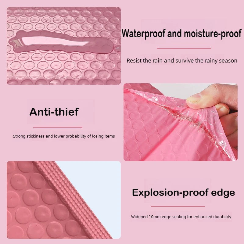 100/1 PCS Pink Poly Bubble Mailers Padded Envelopes Self Seal Padded Envelopes Gift Bags Packaging Envelope School Supplies