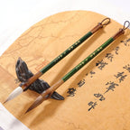 Traditional Chinese Calligraphy Brush Oil Painting Wolf Hair Scriptures Writing Brush Oil Watercolor Wood Art Paint Brush