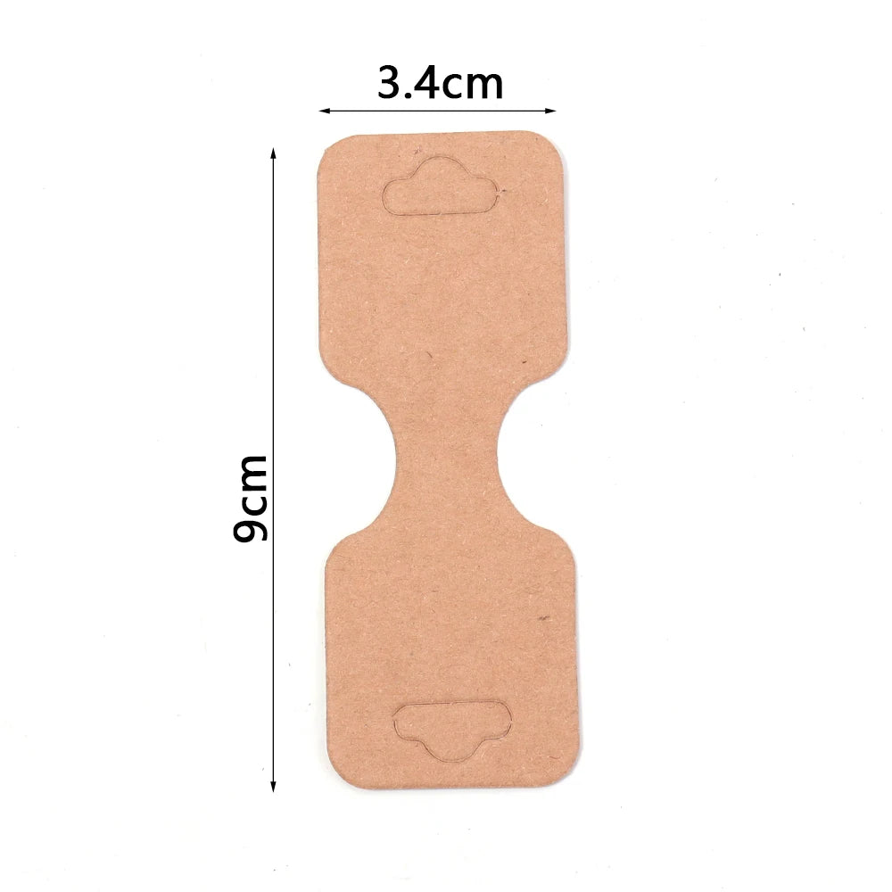 50pcs 9x3.4cm Foldable Kraft Paper Packing Cards for DIY Jewelry Display Holders Handmade Necklace Bracelet Retail Price Tags