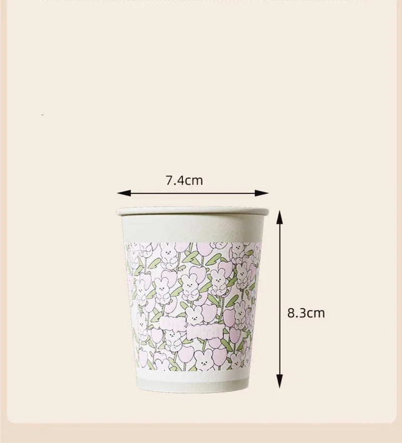 60pcs Disposable Paper Cups Thickened Food-grade High-temperature Coffee Cups Home Party Teacup Picnic Portable Water Cups
