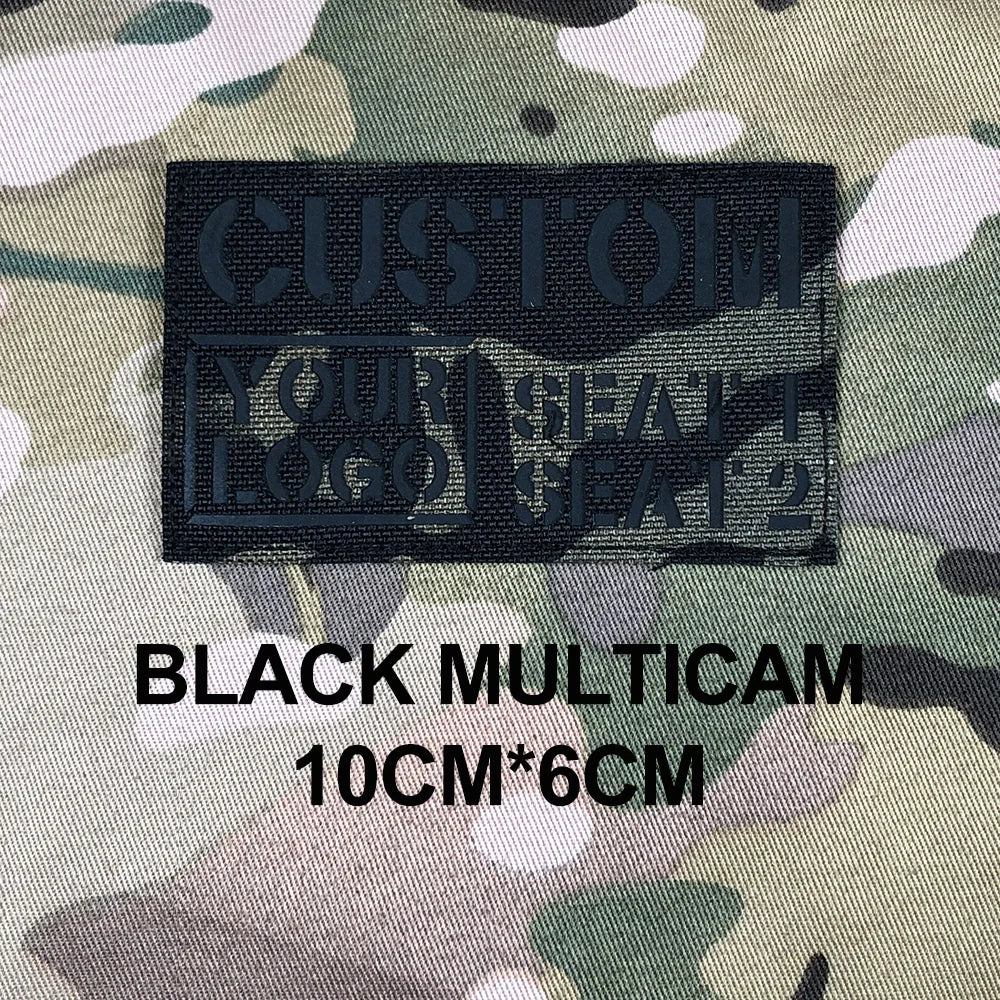 Custom Laser Cutting IR IFF Infrared Reflection Patch Name Tapes Tag Brand Black Letters