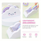 Cloud Shaped Tape Dispenser Rainbow Color Packing Tape Cutter Stationery Adhesive Machine Supplies Desktop Tape Holder Students
