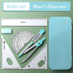 7Pcs Back to School Math Geometry Set, Multi-Function Drawing Tools with Compass, Rulers for Students School Supplies Stationery
