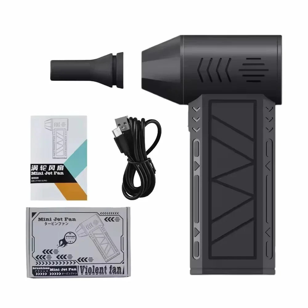 130000RPM Dust Blower Violent Fan With LED Light Powerful Handheld Rechargeable  Blower Electric Air Duster 3 Speed 52 m/s