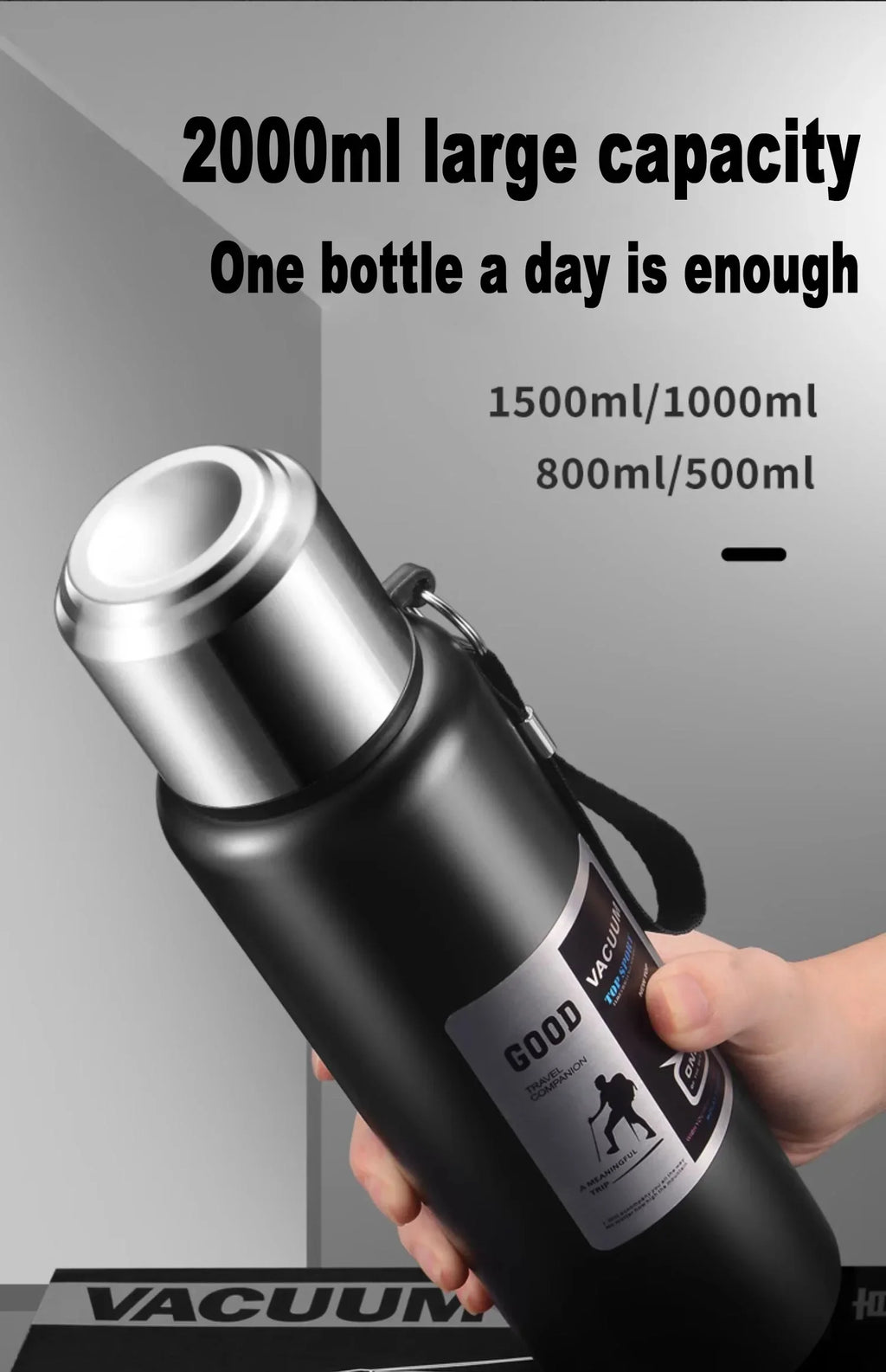 Large Capacity Cold Thermal Thermos Tumbler Stainless Steel Insulated Tea Coffee Water Bottle Insulation Flask Pot Travel Mug