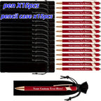 15Sets Customizable Engraved Metal Ballpoint Pens with Durable Case + 15pcs Custom Pen Bags - Bulk Writing Utensils for Business