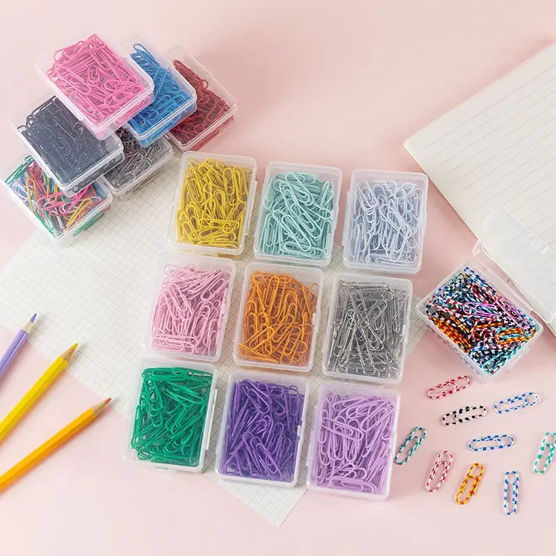 50pcs/box 28mm Macaron Colored Paper Clips, Creative Accounting Decoration Materials, Bookmarks, Paper Clips