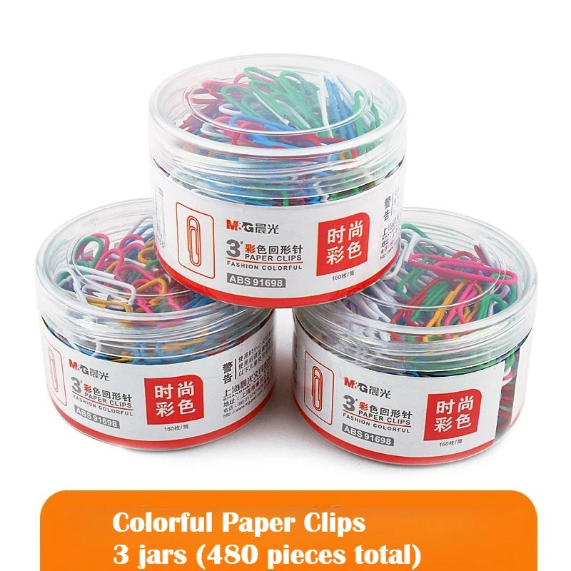 M&G Paper Clips - Silver Barrel & Cute Colorful Styles Office Supplies Small Size Ideal As Bookmarks for Organizing Papers
