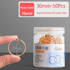 Durable Metal Binder Ring Silver/Rose Gold Office Supplies Loose-leaf Ring Clip 20/30/40/50mm Binding Clip Book