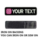 Custom Name Tags Number ID Badge Embroidered Patches with Instagram Logo Iron on Hook Loop Backing
