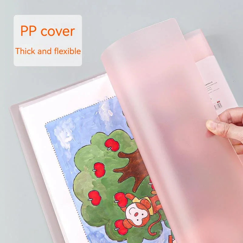 A3 File Folder Display Book 20-80pages Painting Art Collection 8k Album Transparent Information Children's Reward Poster Storage
