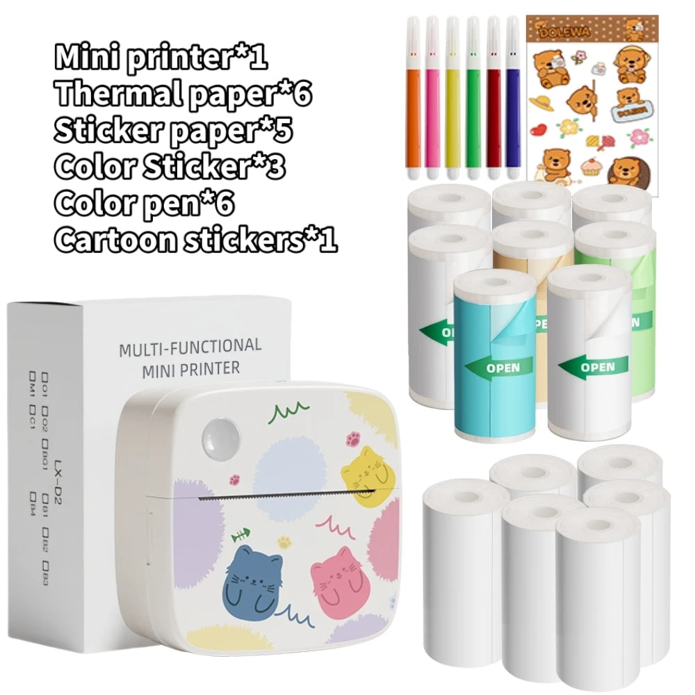 Dolewa D2 Label Maker Printer Portable Printer Thermal Paper Printer Label Sticker Paper Printer for Photo Printing