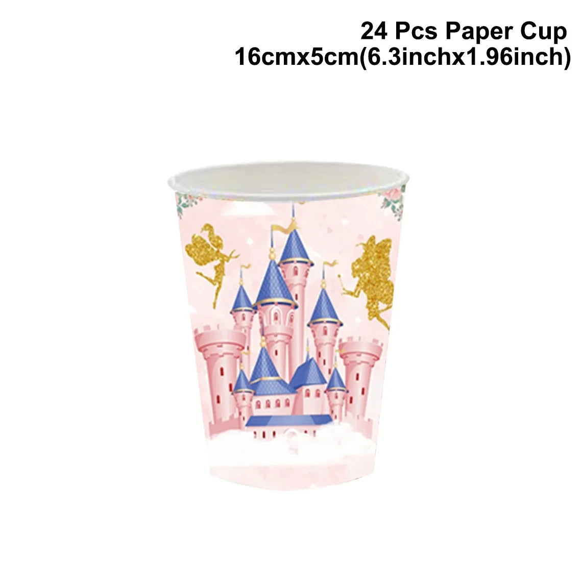 Princess Pink Castle Theme Birthday Party Disposable Tableware Set Paper Plate Paper Napkin Happy Birthday Party Decor Kids Girl