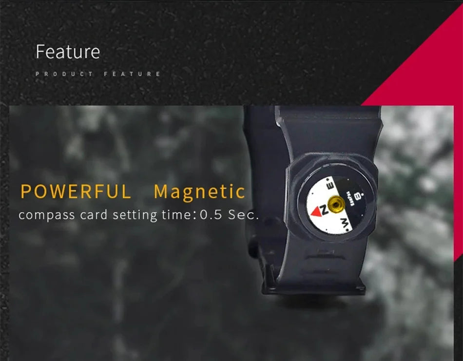 KANPAS Watch Band Compass Wrist Strap Compass Waterproof Mini Luminous  Magnetic for Outdoor,Camping,Hicking,Survival