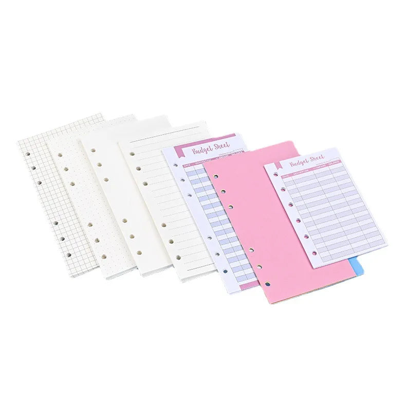 A6 A5 Loose Leaf Notebook Refill Spiral Binder Inner Page Line Dot Grid Inside Paper Stationery