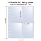 A5 Notebook Photocard Binder 25pcs Page(4 Grids)  PU Leather Loose Leaf Organizer Photo Binder Book Kpop Photo Albums Idol Cards