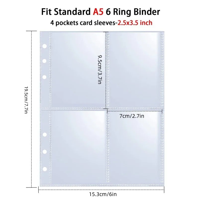 A5 Notebook Photocard Binder 25pcs Page(4 Grids)  PU Leather Loose Leaf Organizer Photo Binder Book Kpop Photo Albums Idol Cards