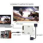 With HDMI Female to VGA Male Converter Audio Adapter Cable for Projector HD Computer Set-Top Box
