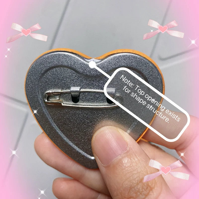 1Pcs Customized Personalized Heart-Shaped Tin Badges With Text Designs And Logo Printing A Perfect Gift For Children Loved Ones