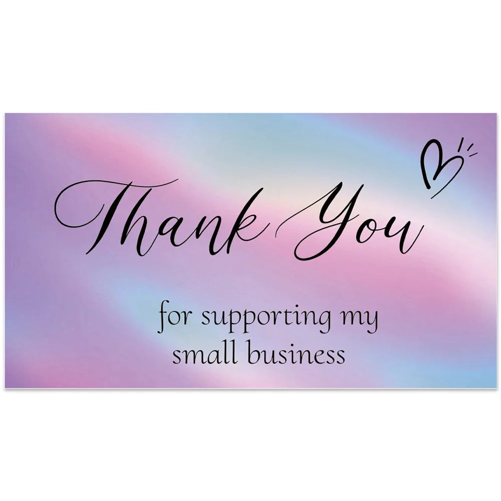 10-50pcs Thank You Cards For Small Business Colorful Laser Paper Thank You For Your Order "Beyond Grateful" Cards